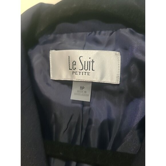 LESUIT SKIRT SUIT/NEW WITH TAG/SIZE 8P /RETAIL$240/NAVY /LINED/PETITE SUIT - Picture 9 of 10